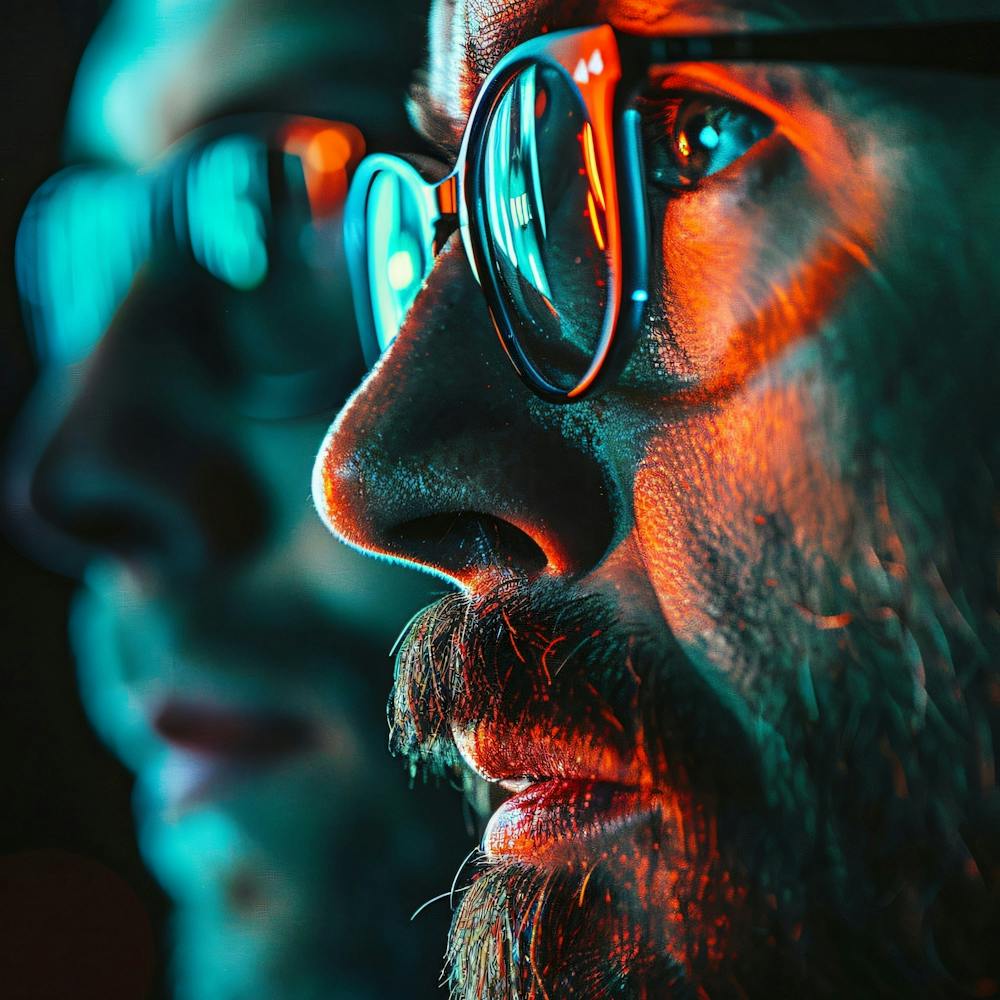 Zwei Männer mit Brille