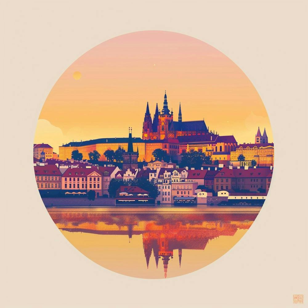 A Prague Castle In Prague Minimal Illustration 1720028450 2