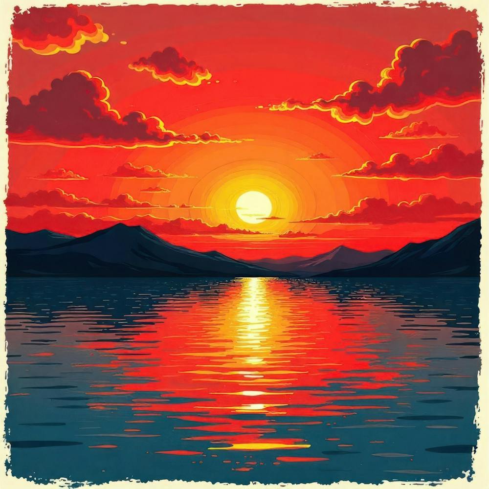 Sunset Over Water 12