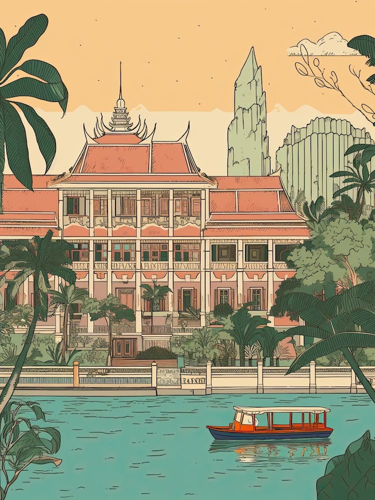 Bangkok Thailand Travel Illustration 3