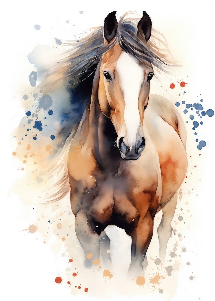 Watercolor Wild Horse
