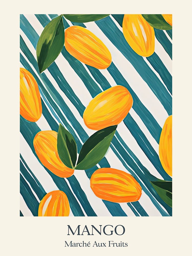 Marche Aux Fruits Mango Frucht Sommerillustration 3