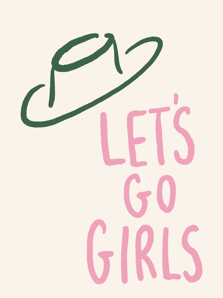 Let'S Go Girls pink and green cowboy hat