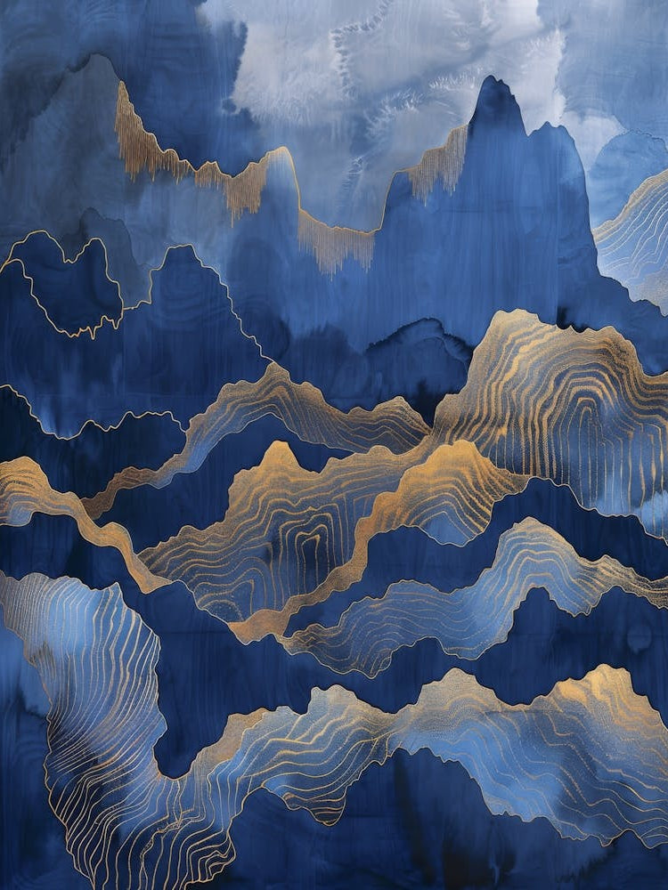 Blue Sky With Gold Clouds