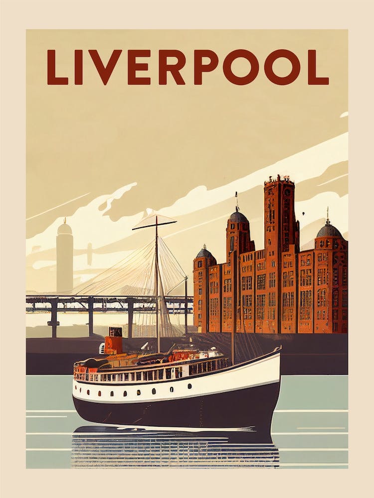 Liverpool Vintage Travel Poster