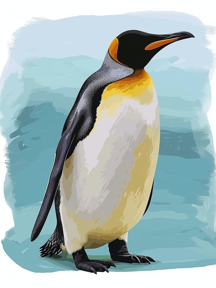 Emperor Penguin Grytviken Minimalist Illustration 5