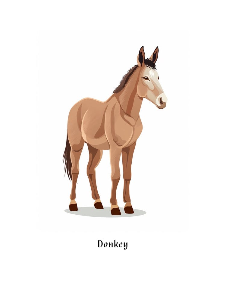 Donkey Kids Animal Poster
