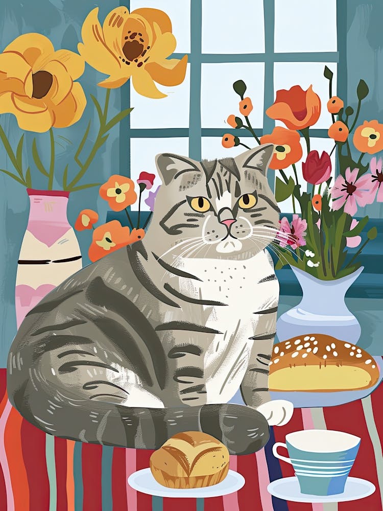 Tea Time With A Scottish Fold Cat 2