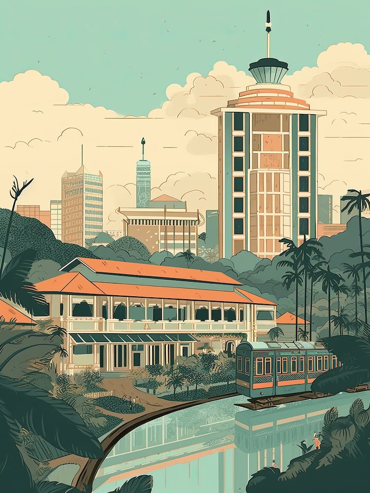 Kuala Lumpur Malaysia Travel Illustration 3