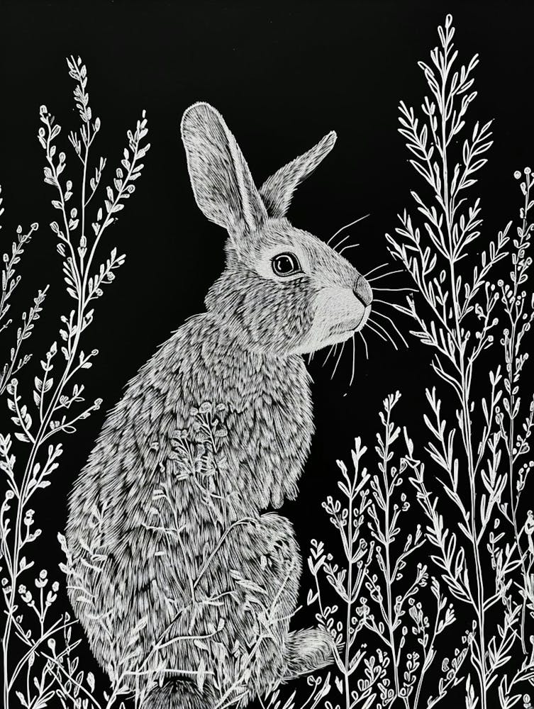 Himalayan Rabbit Minimalist Illustration 1