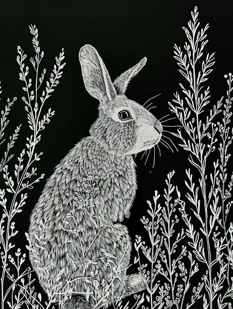 Himalayan Rabbit Minimalist Illustration 1