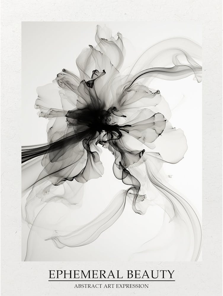 Ephemeral Beauty Abstract Black And White 3 Poster