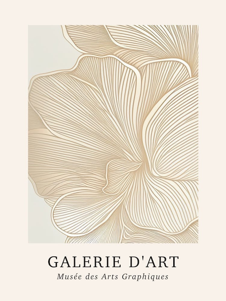 Galerie D'Art Abstract Abstract Beige Floral 4