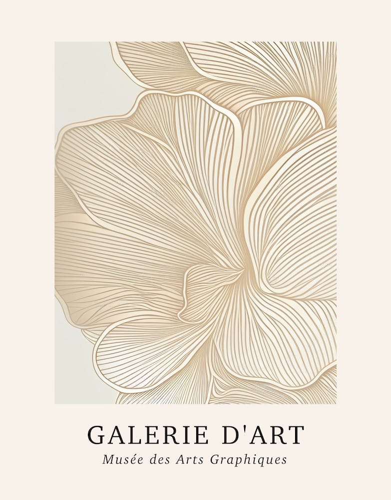 Galerie D'Art Abstract Abstract Beige Floral 4