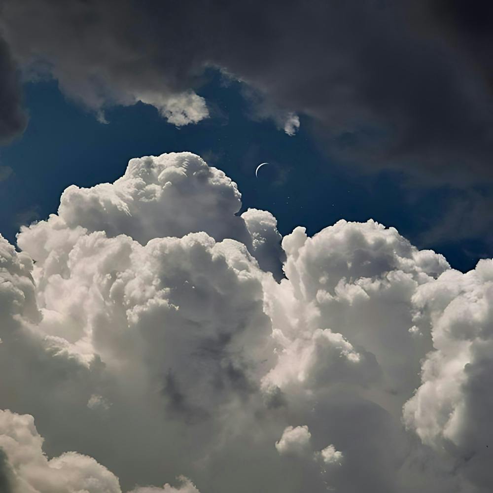 Cloudy Sky With Moon