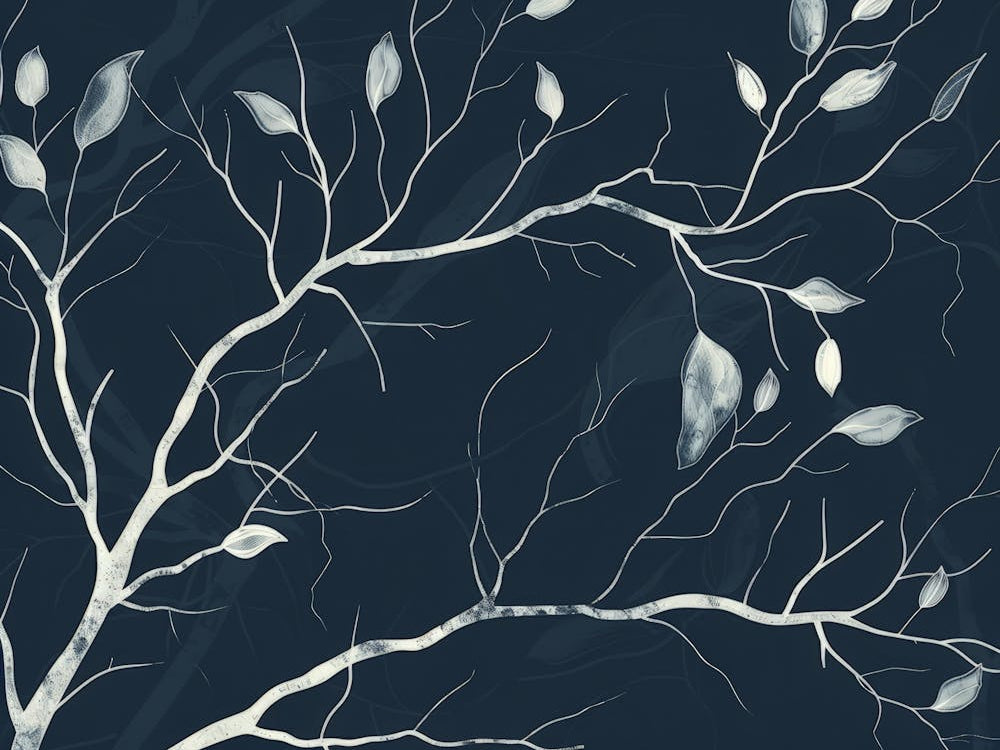 Tree Branches On A Blue Background