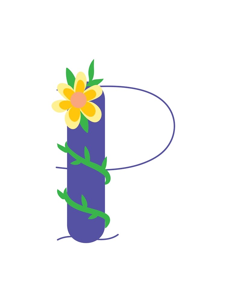 Living Room Floral Letters Purple 16