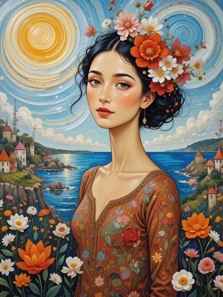 Woman With Flowers 4