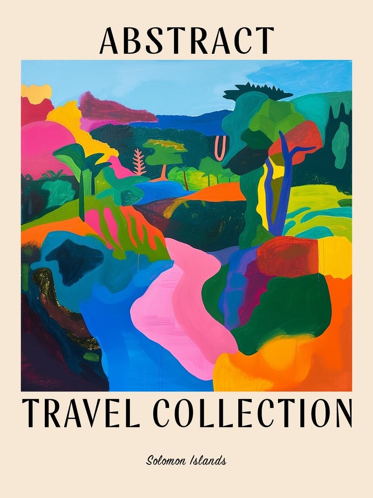 Abstract Travel Collection Poster Solomon Islands 2