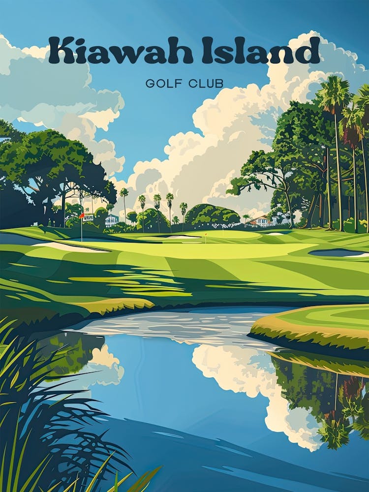 Kiawah Island Golf Course Travel Illustration
