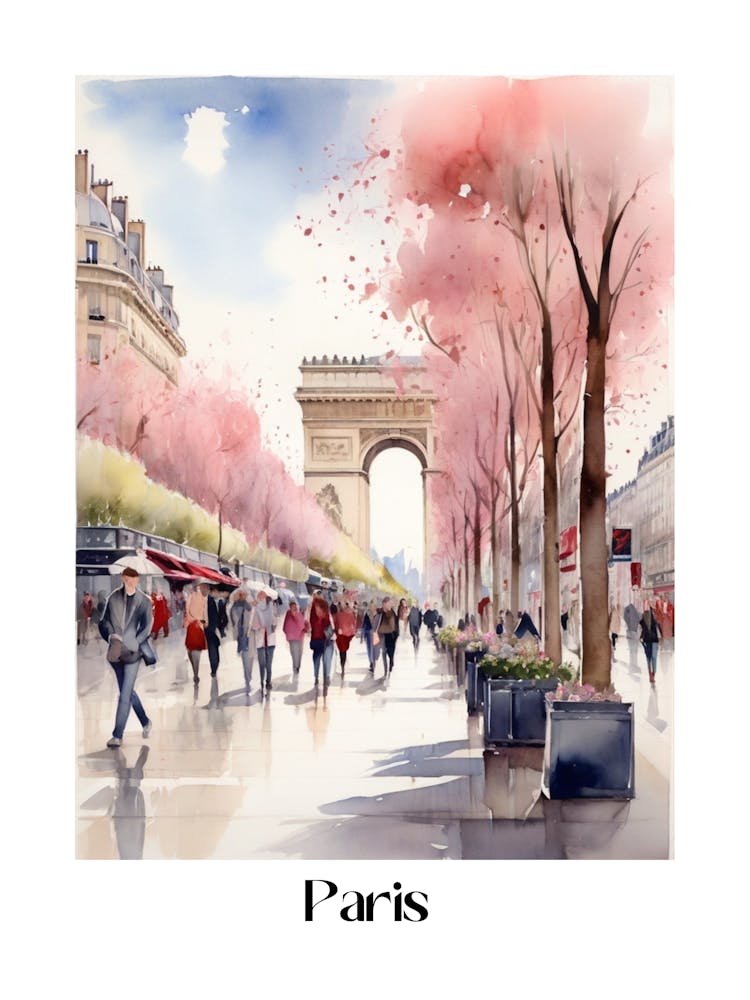 Champs-Elysées Avenue. Paris. Die Atmosphäre und Erscheinungsformen des Frühlings. 37 1