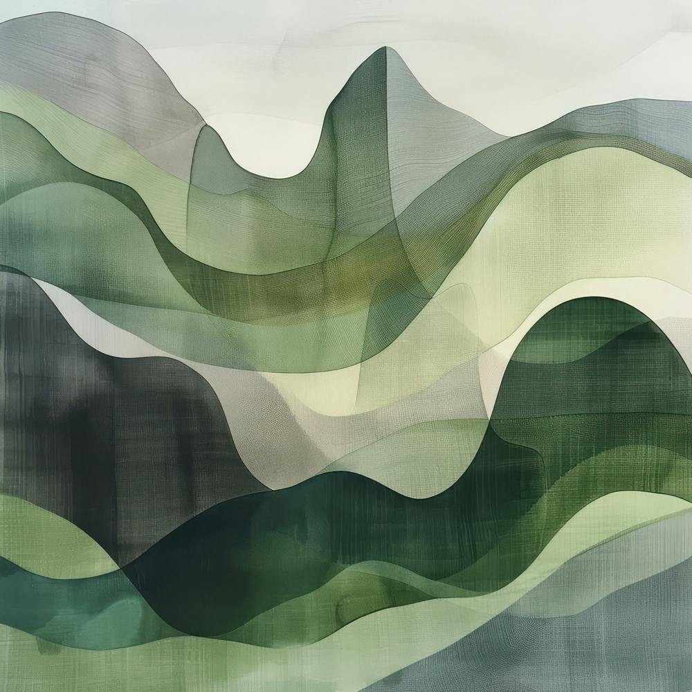 Japanese Watercolour Of Mount Amakarazi 3
