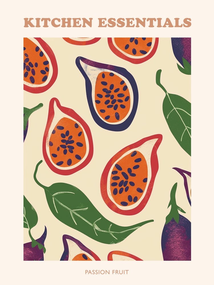 Passion Fruit Pattern Illustration Poster 3