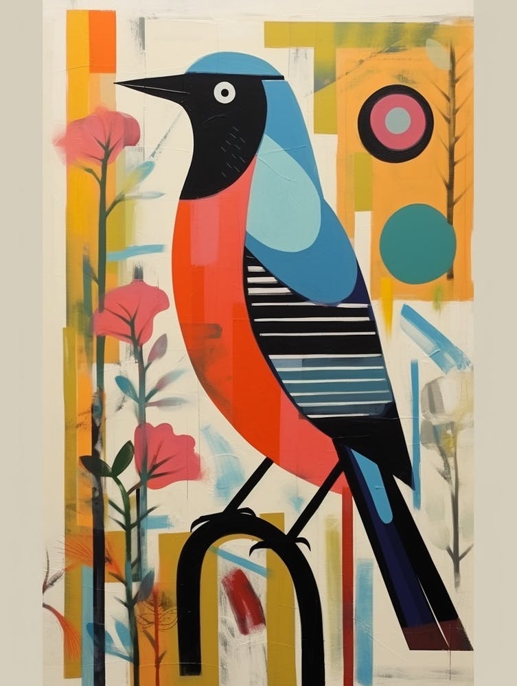 Colourful Scandi Bird Robin 3