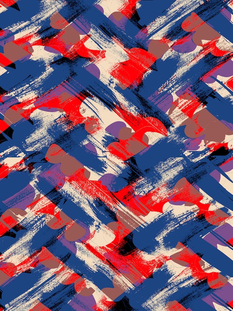 Red And Blue Brushstrokes