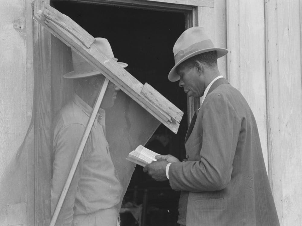 Untitled Photo, Possibly Related To Preacher Reading The Scriptures To Negro Man, San Antonio, Texas By Russell Lee