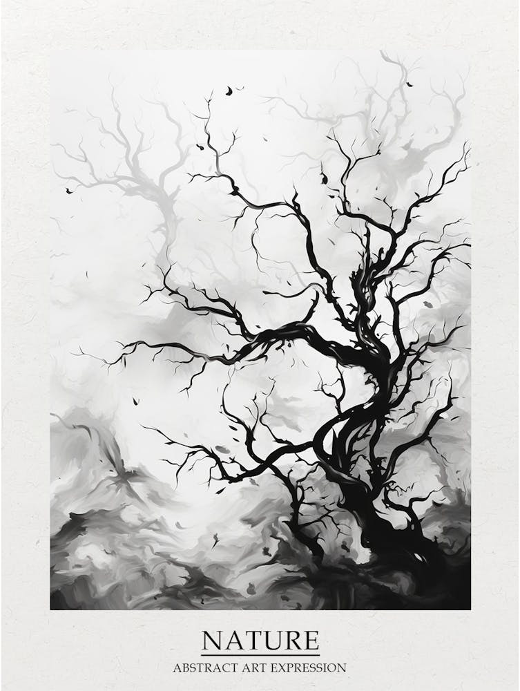 Nature Abstract Black And White 2 Poster