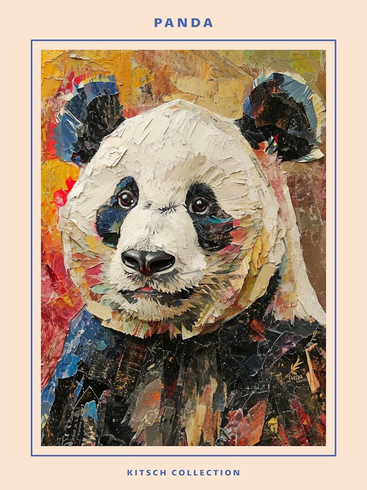 Kitsch Panda Collage 1 Poster