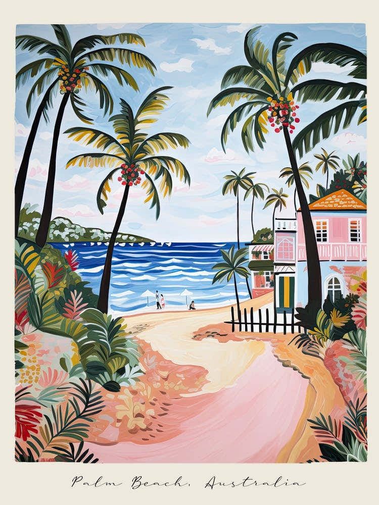 Poster Of Palm Beach, Australia, Matisse And Rousseau Style 3