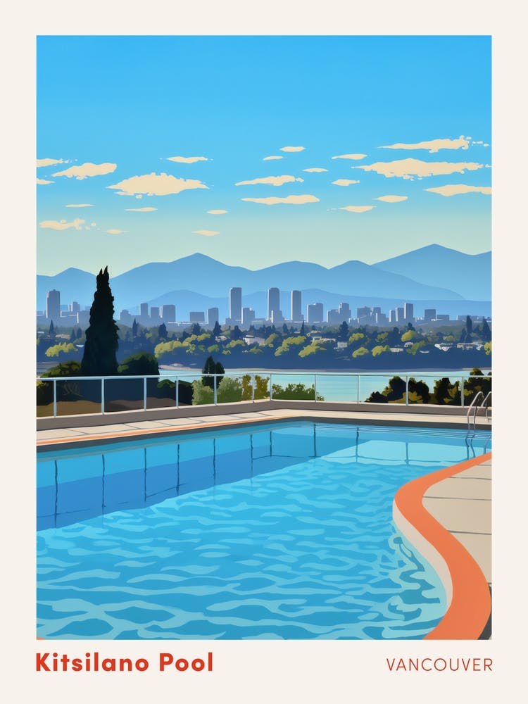 Kitsilano Vancouver Canada Swimming Poster