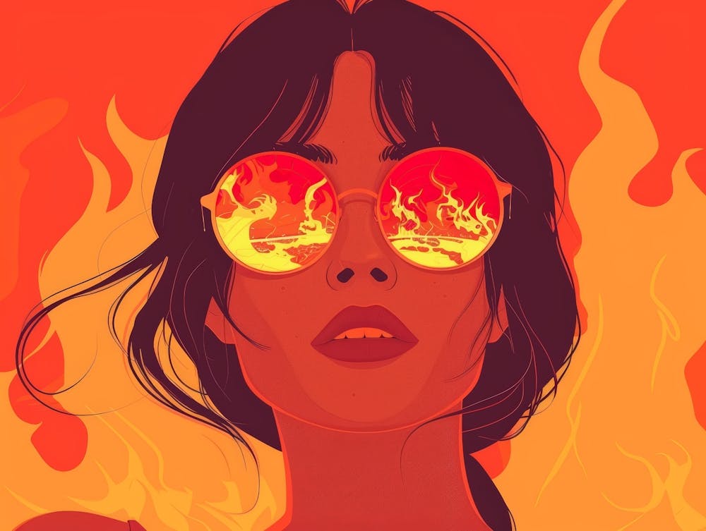Flammende Frau