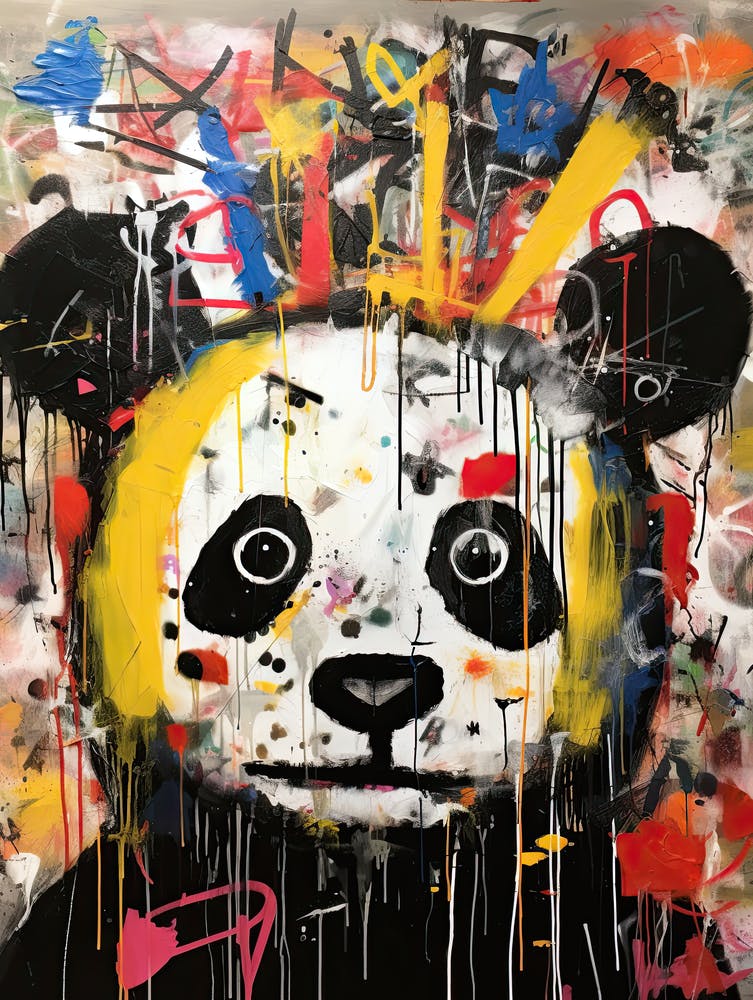 Panda Bear 2, Basquiat style