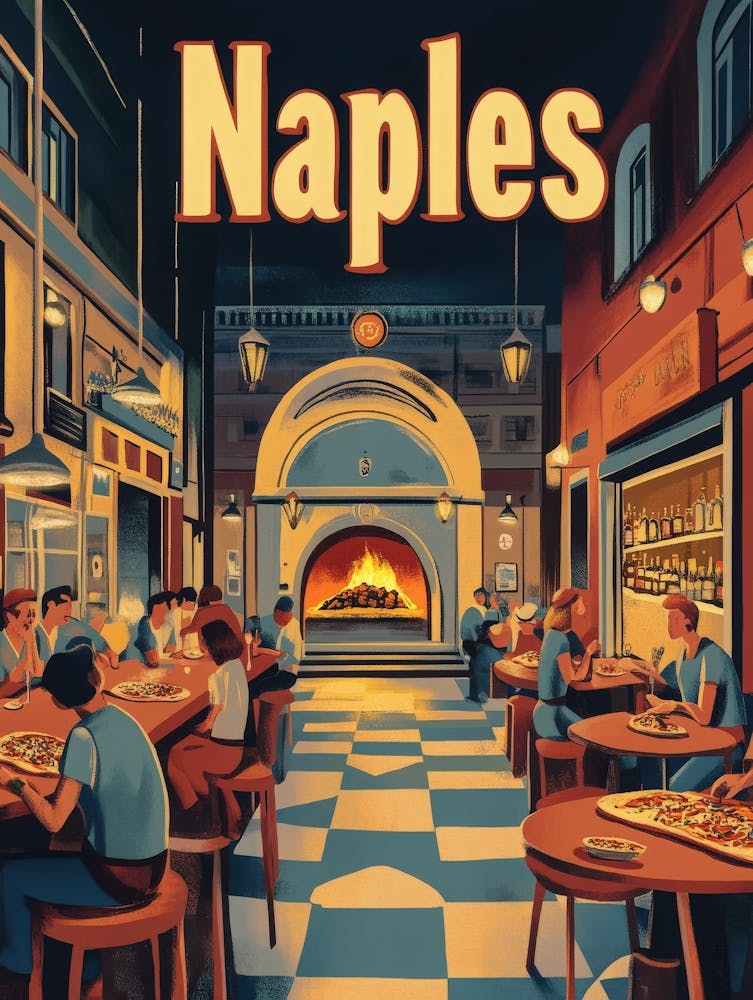 Aihrgdesign A 1970s Inspired Travel Poster For Naples Depicti 2d97b2cf C466 44d7 B310 3d6071bd0651 0