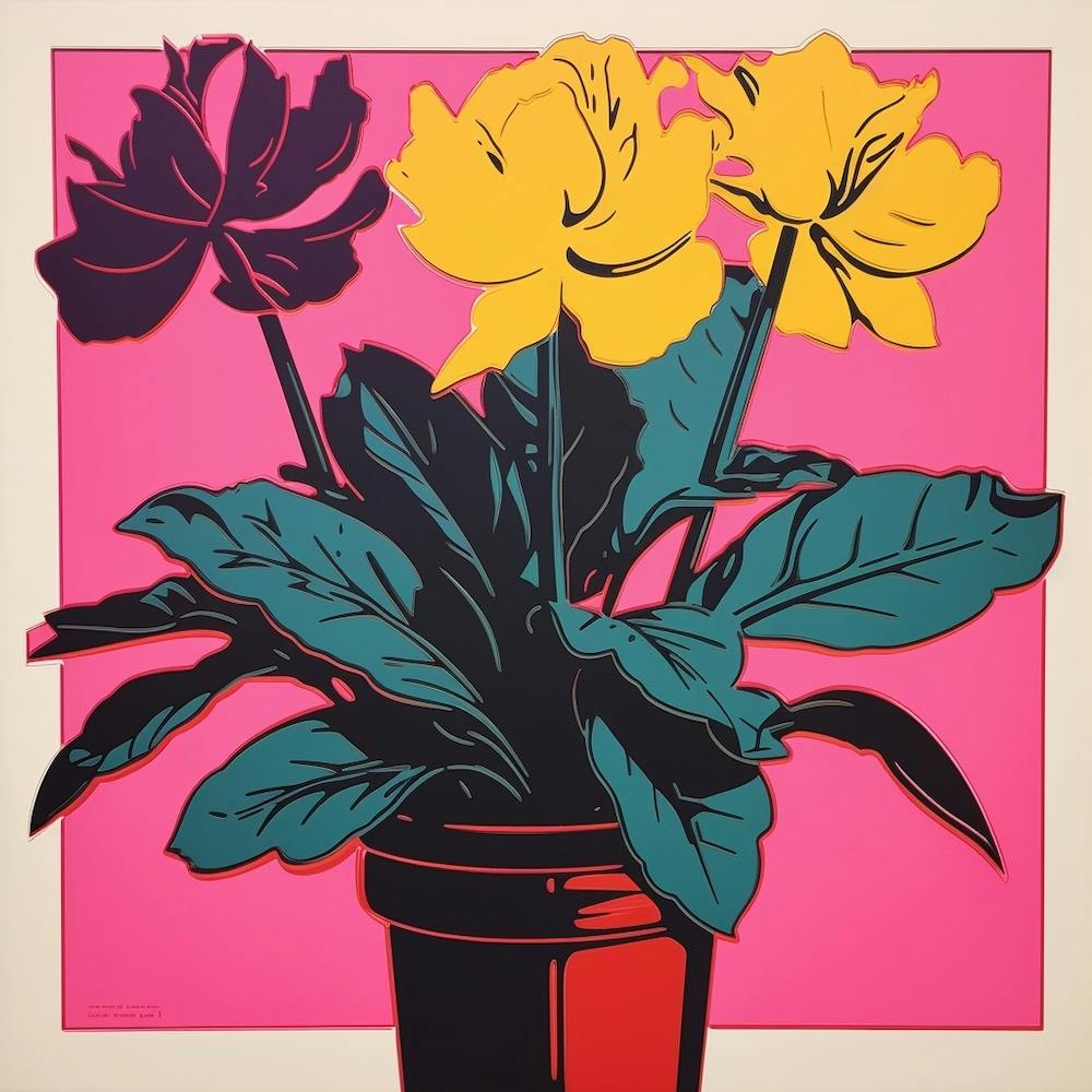 Cyclamen 3 Pop Art Illustration Square