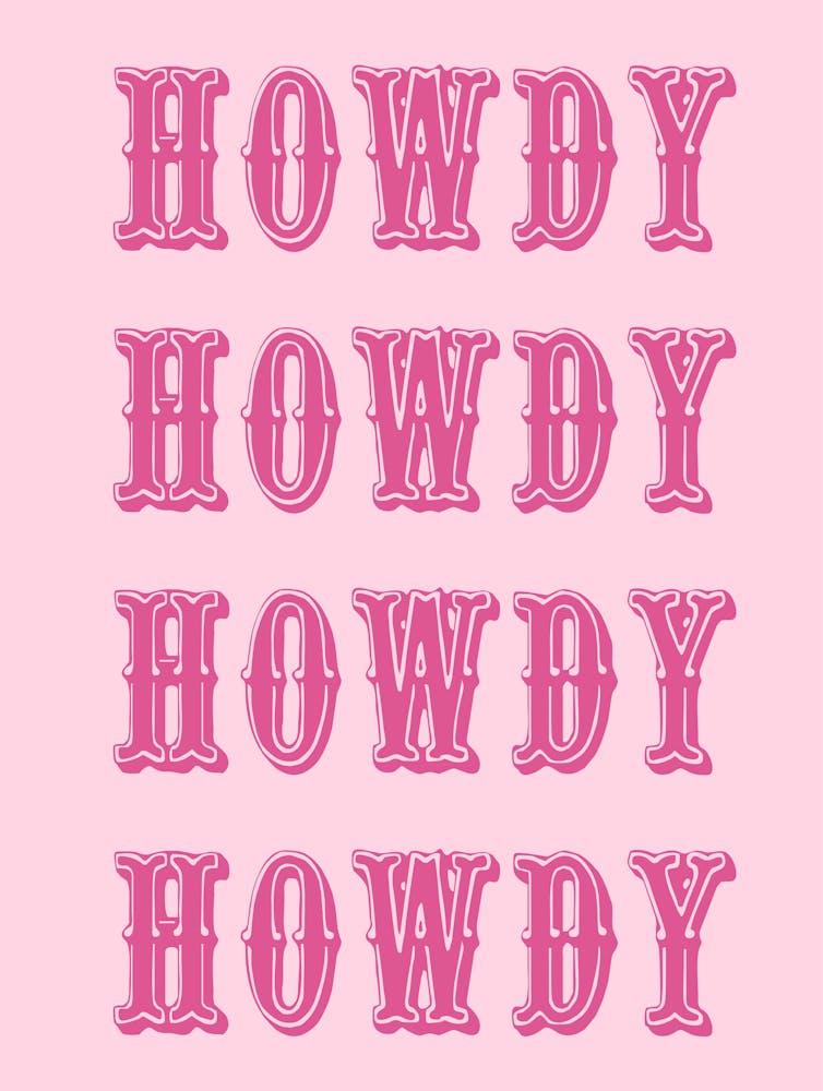 Howdy Pink Western Print