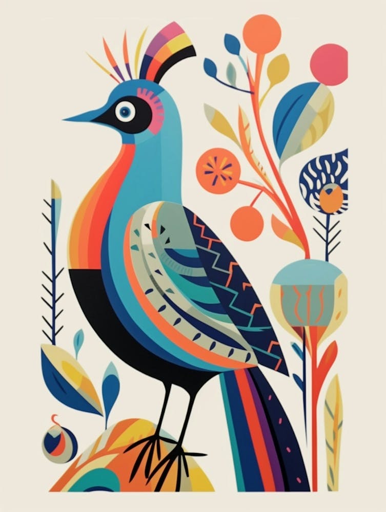Colourful Scandi Bird Partridge 1