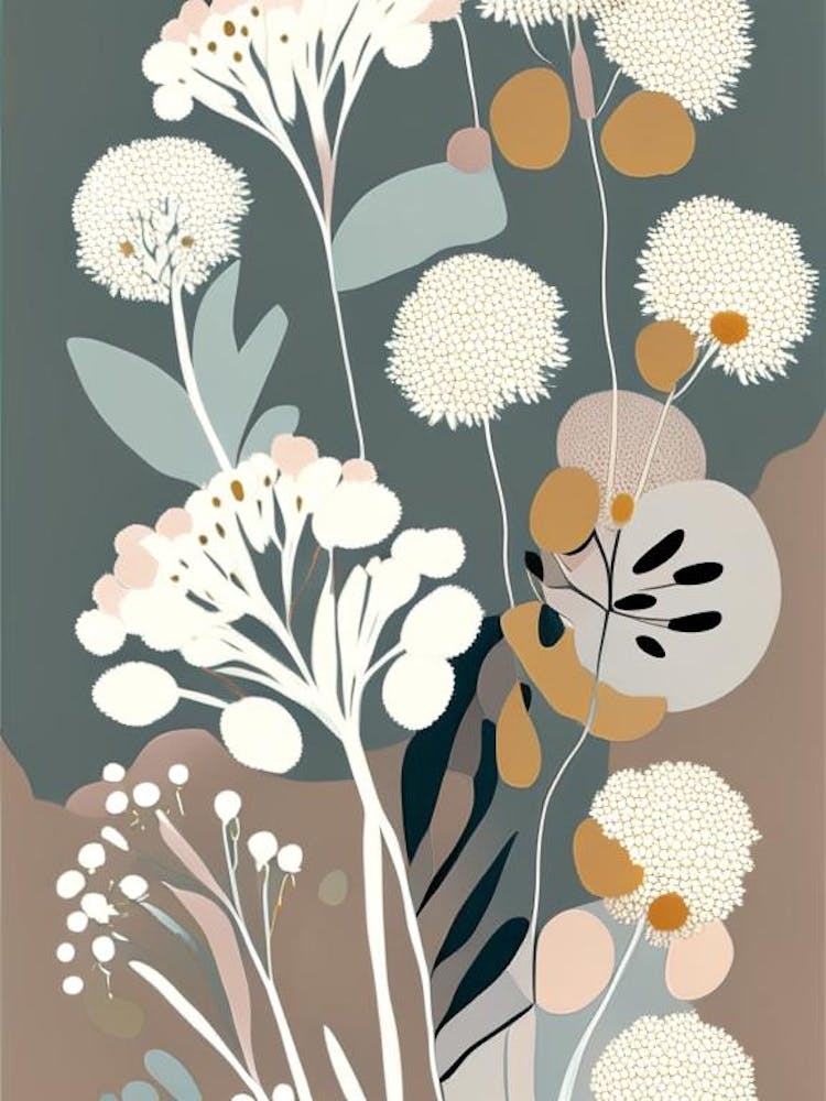 Pearly Everlasting Wildflower Modern Muted Colours 2