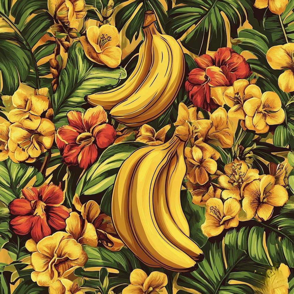 Bananas And Flowers Art