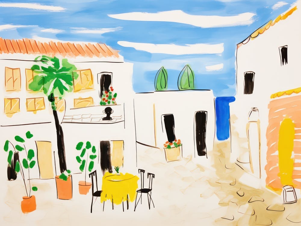 Taranto Italien Niedliche Aquarellillustration 2