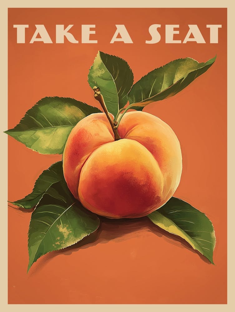 Vintage Poster Design Featuring A Large Soft Peach