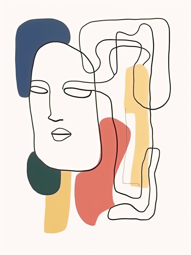 Face Line Art Abstract 7