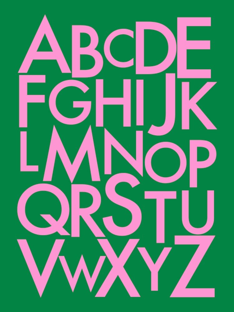 Pink and Green Alphabet ABC