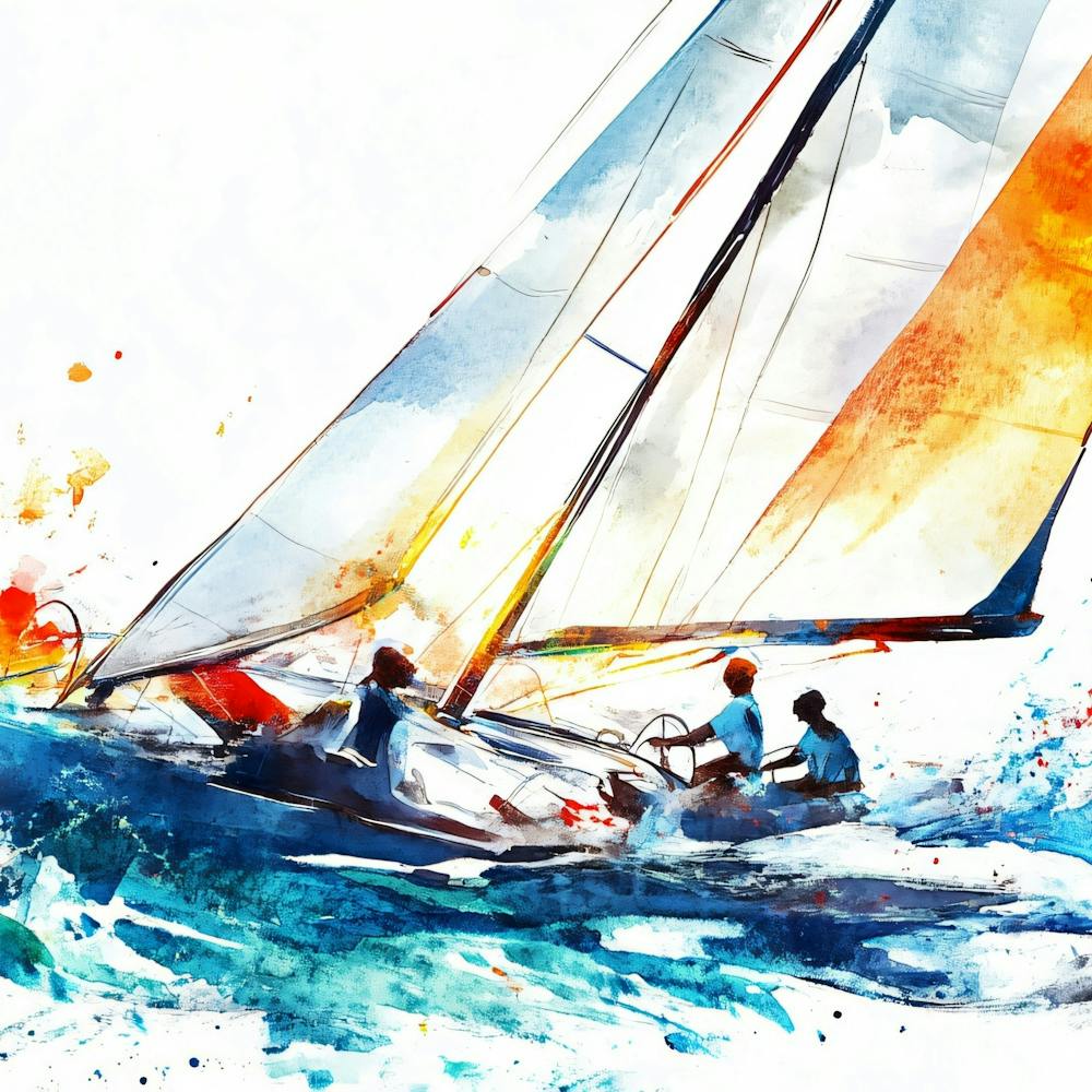 Watercolor Sailboat Painting 1