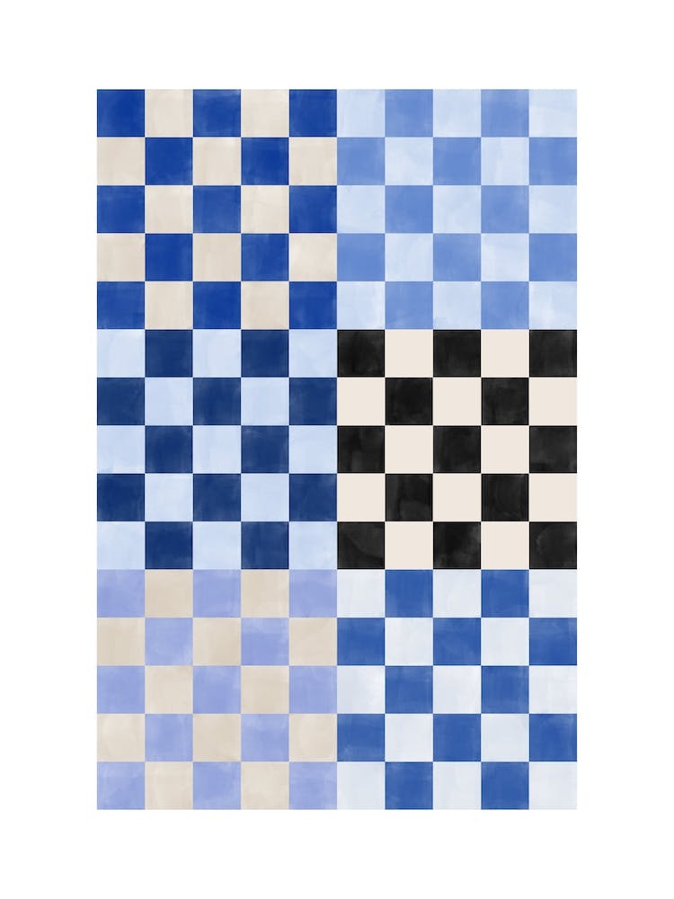 Blue Checkerboard Art