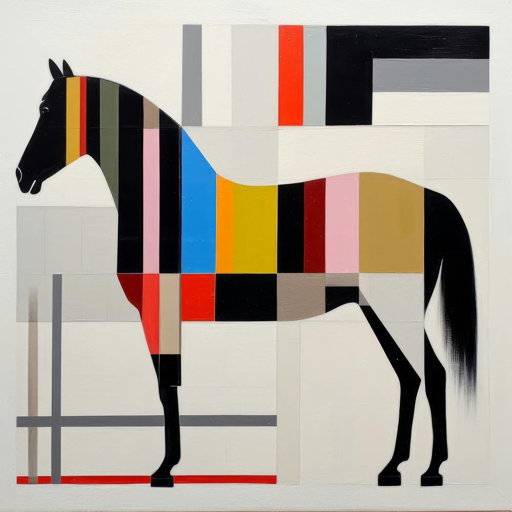 Color Block Contemporarry Horseirena