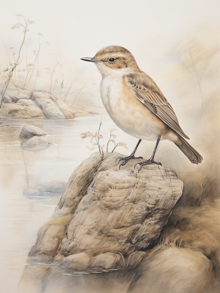 Vintage Bird Drawing Dipper 1